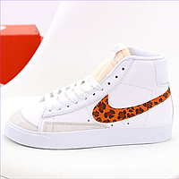 Кроссовки женские Nike Blazer Mid white / Найк Блейзер белые высокие