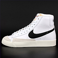 Кроссовки мужские и женские Nike Blazer Mid white / Найк Блейзер белые высокие