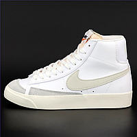 Кроссовки мужские и женские Nike Blazer Mid white / Найк Блейзер белые высокие