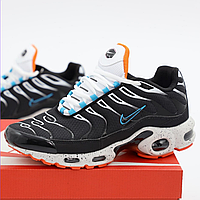 Кроссовки мужские Nike air max TN+ black white / Найк аир макс ТН+ плюс черные белые