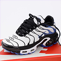 Кроссовки мужские Nike air max TN+ white black / Найк аир макс ТН+ плюс белые черные