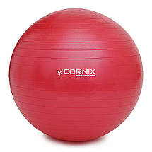 М'яч для фітнесу (фітбол) Cornix 55 см Anti-Burst XR-0018 Red Poland, фото 3