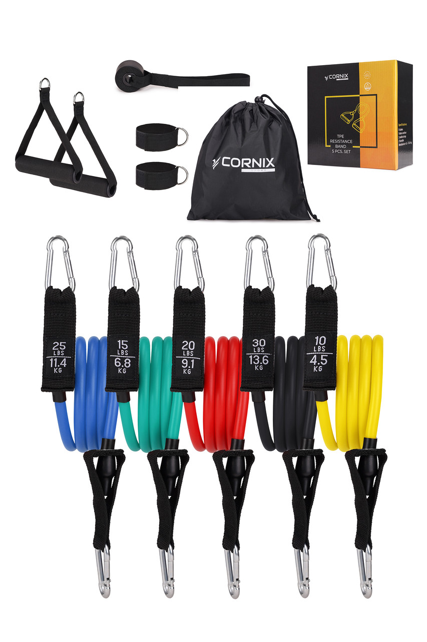 Набір трубчастих еспандерів Cornix 5 шт 4.5-13.6 кг XR-0051 Poland