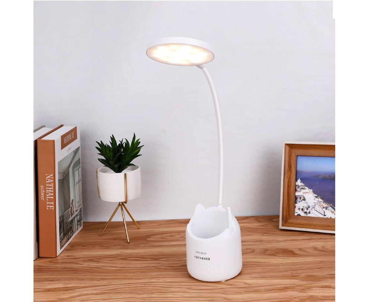 Настільна USB LED лампа Weidasi WD-6059 гнучка з акумулятором біла