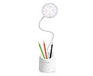 Настільна USB LED лампа Weidasi WD-6059 гнучка з акумулятором біла, фото 4