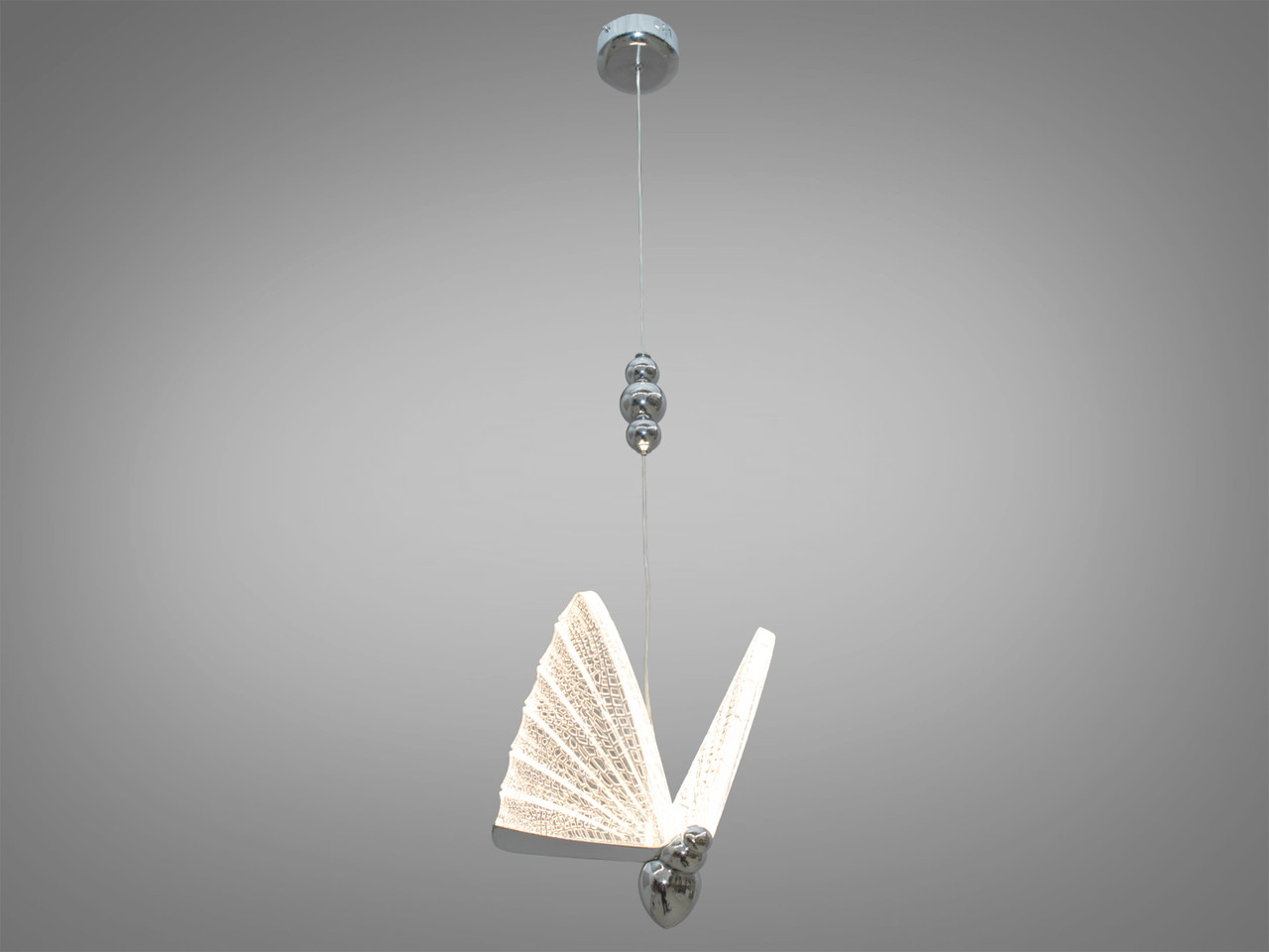 Витончений світлодіодний підвіс "Метелик", колір хром, 7 W на 1 кв.м D822-1HR-LS, фото 1