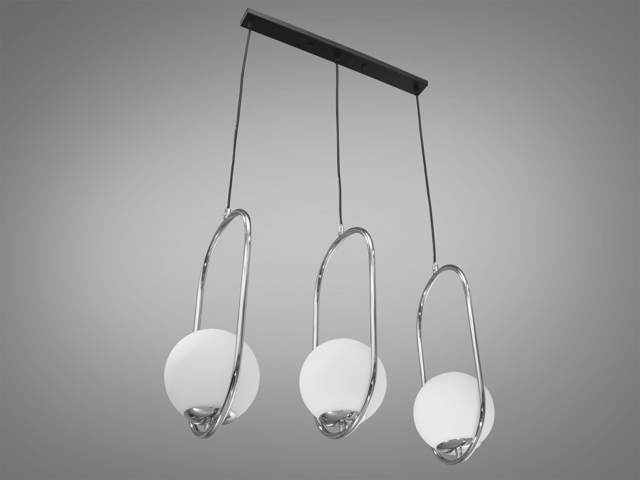 Стильний світильник-підвіс у кухню в стилі Loft, колір хром, на 3 лампи 6380-3LHR-LS