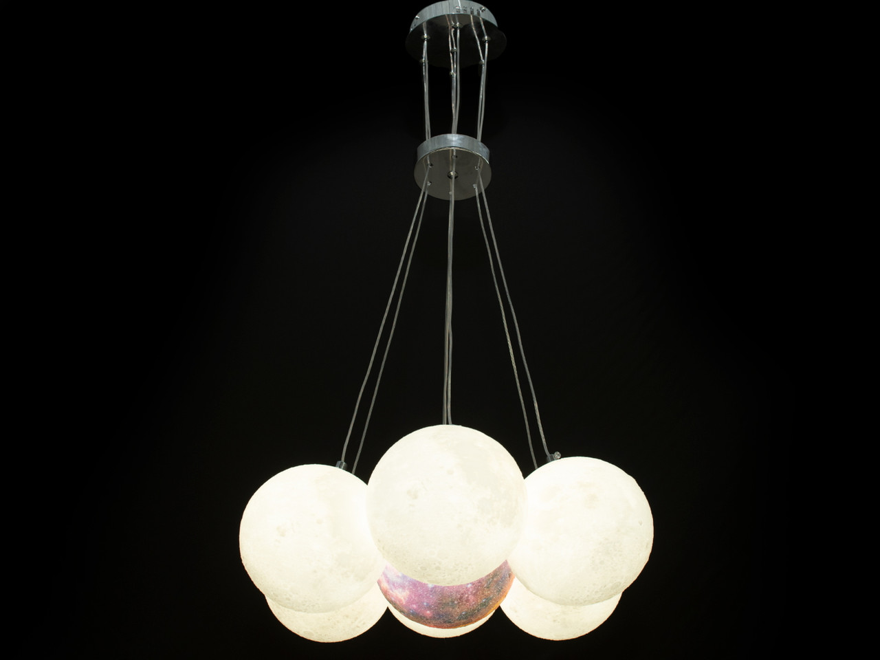 Унікальна люстра "Планети" у стилі "Нордик" у дитячу на 7 ламп, хром H8008-7HR-LS