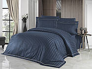 Комплект постільної білизни First Choice Deluxe Satin DARK сімейний розмір Novel Line Denim
