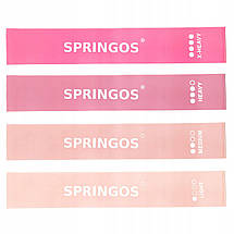 Гумка для фітнесу та спорту (стрічка-еспандер) Springos Mini Power Band 4 шт 0-20 кг PB0019 Poland, фото 3