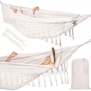 Гамак підвісний XXL з бахромою та подушками Springos 200 x 150 см HM024 Poland