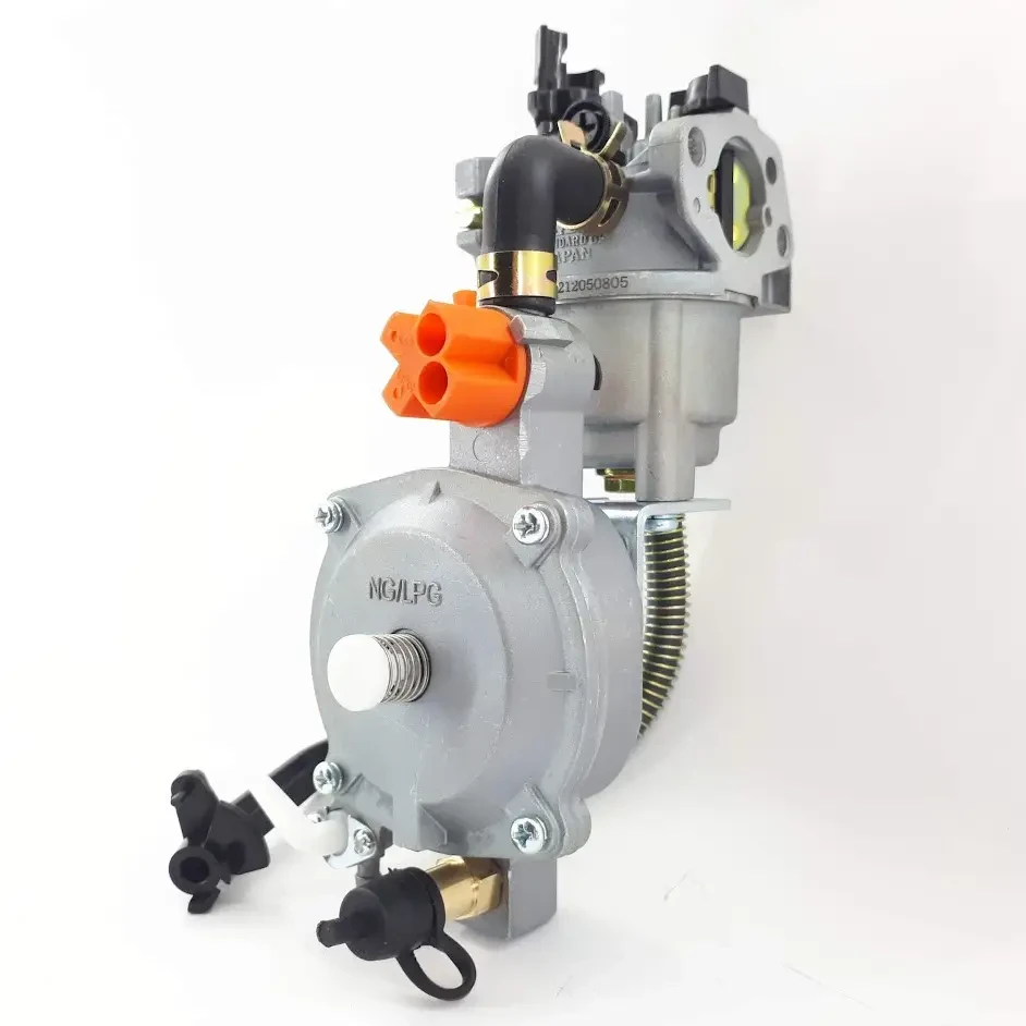 Газовий карбюратор LPG (пропан-бутан) для генераторів 1,6-3 кВт (механізм важільний) з перемикачем і краном
