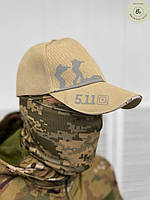 Бейсболка кепка тактическая 5.11 Was койот / Армейская бейсболка койот, кепка для военных (арт. 13346)