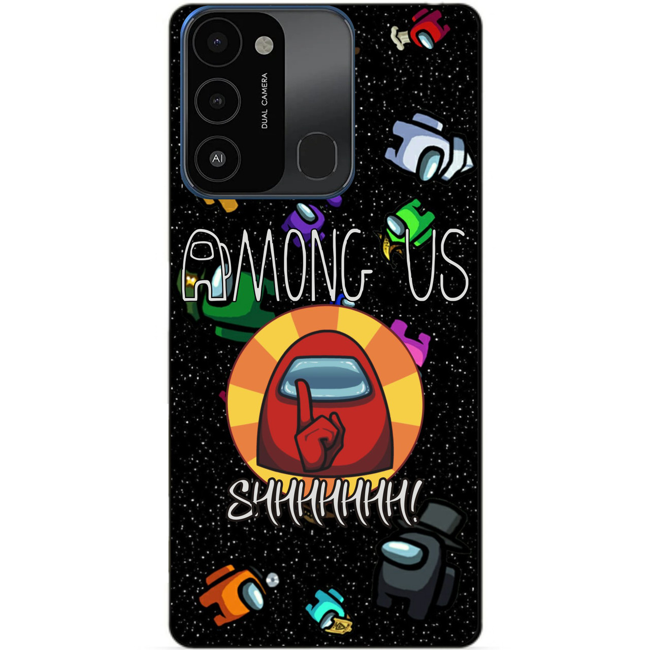 Силіконовий бампер чохол для Tecno Spark Go 2022/Spark 8C з малюнком Among Us