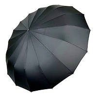 Зонт чоловічий 16 спиць антивітер автомат складаний купол 103 см Чорний (59105)