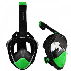 Маска для снорклінгу (плавання) SportVida SV-DN0023 Size L/XL Black/Green Poland