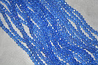 Грановані скляні намистини 3,6*4,5 мм, колір- голубий АВ ,1-нитка ≈125-130 шт