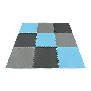 Мат-пазл (ластівчин хвіст) 4FIZJO Mat Puzzle EVA 180 x 180 x 1 см 4FJ0156 Black/Grey/Light Blue Poland