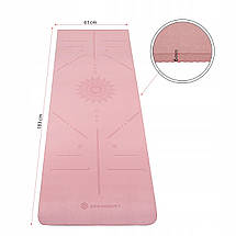Килимок (мат) для йоги та фітнесу Springos TPE 6 мм YG0018 Pink Poland, фото 6