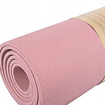 Килимок (мат) для йоги та фітнесу Springos TPE 6 мм YG0018 Pink Poland, фото 4