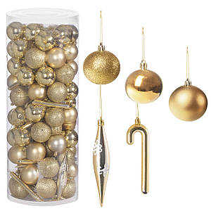 Набір ялинкових іграшок Springos d = 6 см, h = 14 см 100 шт CA0084 Poland