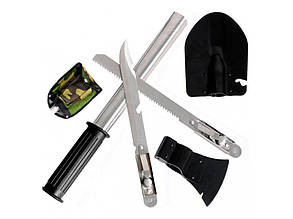 Лопата складна багатофункціональна туристичний набір 4 в 1 (лопата,сокира,пила,ніж із зазубринами)