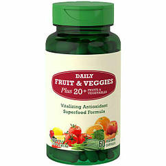 Комплекс фруктів та овочів Piping Rock Super Fruits and Veggies 60 Vegetarian Capsules