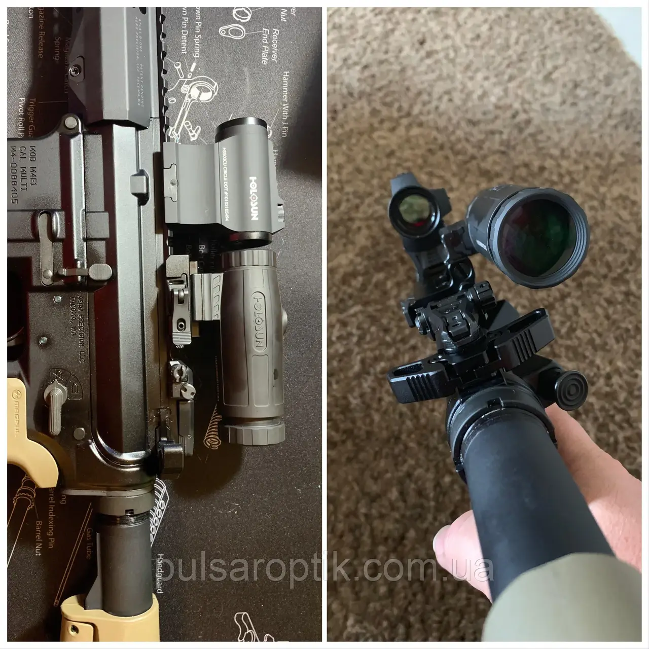 Комплект! Приціл коліматорний з магніфером HOLOSUN HS503CU & HM3XT
