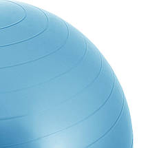 М'яч для фітнесу (фітбол) Springos 55 см Anti-Burst FB0006 Sky Blue Poland, фото 6