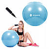 М'яч для фітнесу (фітбол) Springos 55 см Anti-Burst FB0006 Sky Blue Poland, фото 6