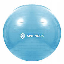 М'яч для фітнесу (фітбол) Springos 55 см Anti-Burst FB0006 Sky Blue Poland, фото 4