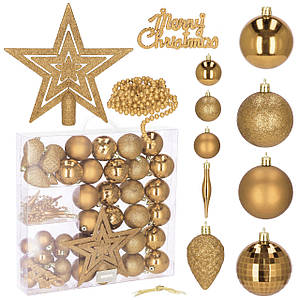 Набір ялинкових іграшок Springos d=4-6 см, h=6-20 см 51 шт CA0128 Poland