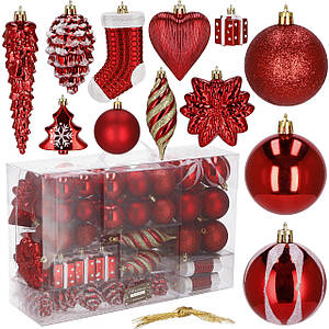 Набір ялинкових іграшок Springos d=4-6 см, h=4-13 см 72 шт CA0160 Poland