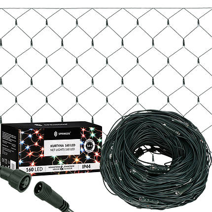 Гірлянда сітка Springos 2 x 2.6 м 160 LED CL4015 Cold White Poland, фото 1