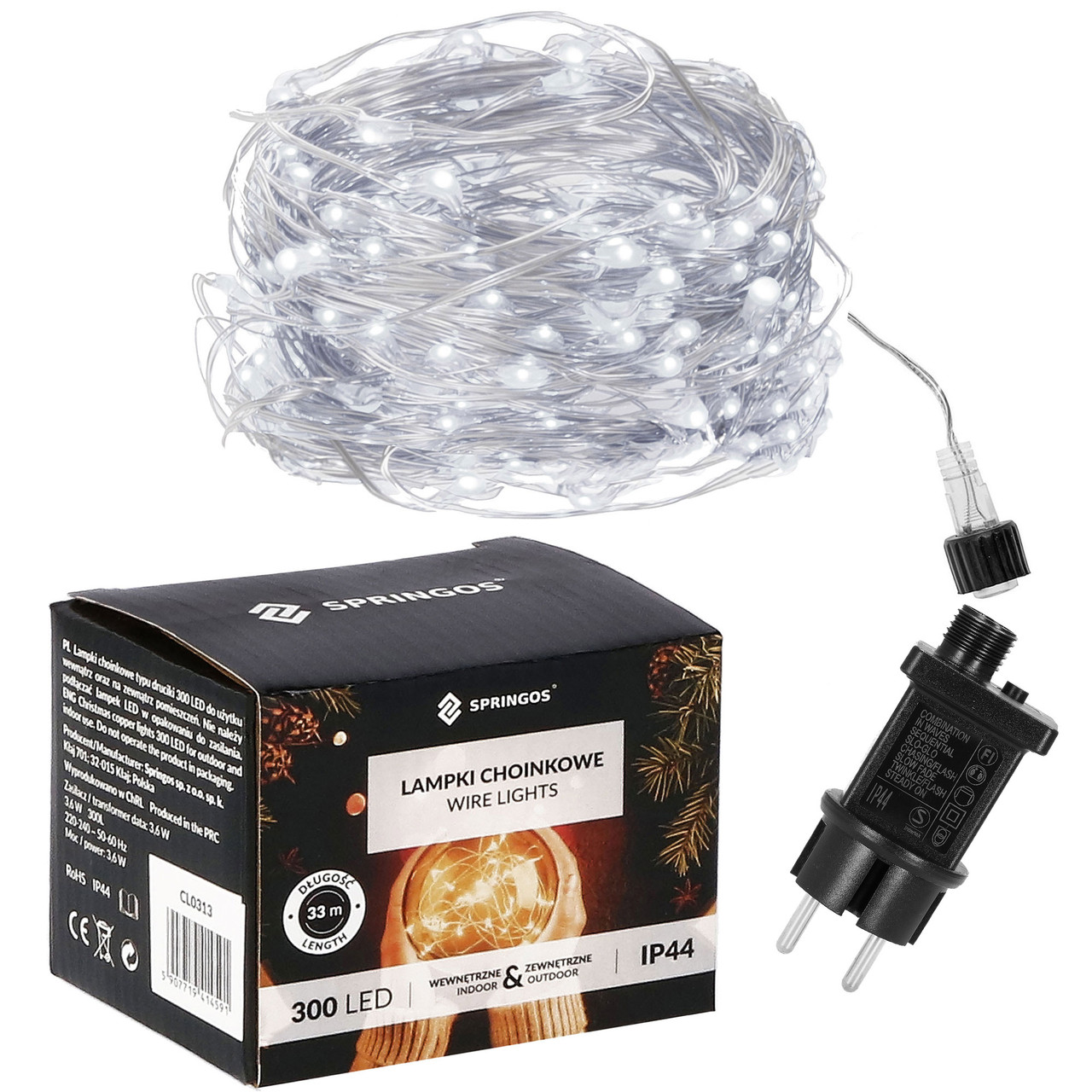 Гірлянда Springos 30 м 300 LED CL0309 Cold White Poland