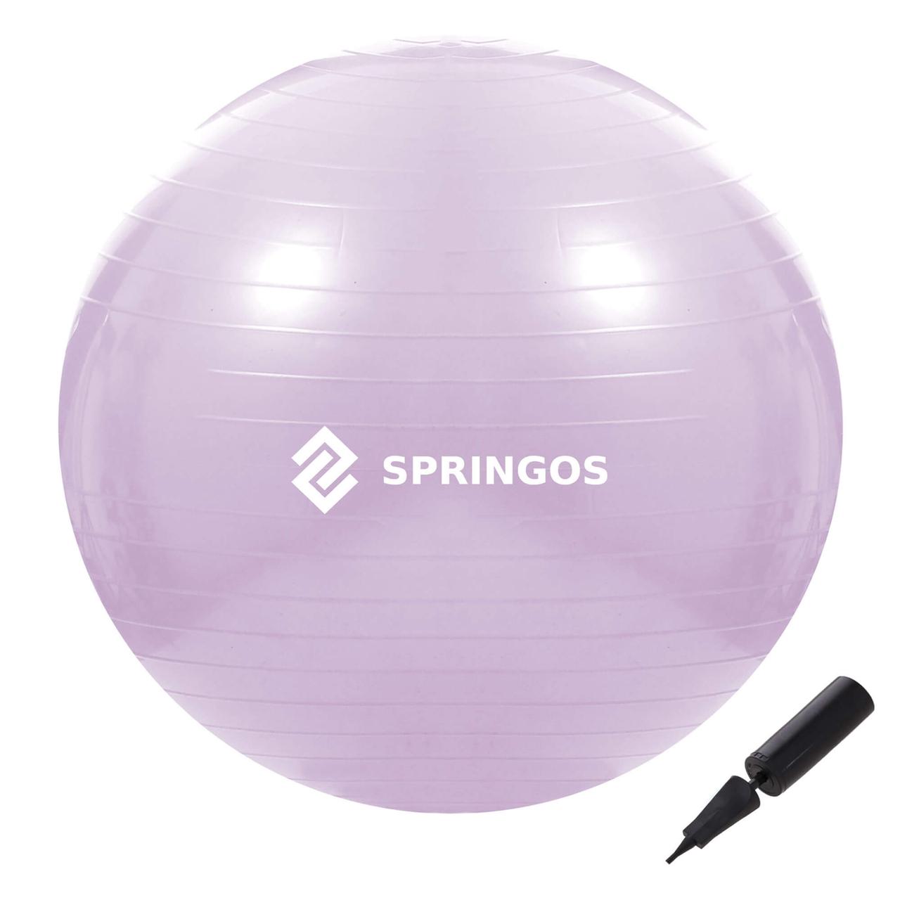 М'яч для фітнесу (фітбол) Springos 65 см Anti-Burst FB0011 Violet Poland