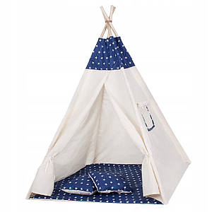 Дитячий намет (вігвам) Springos Tipi XXL TIP08 White/Blue Poland