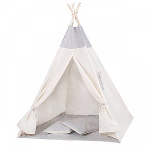 Дитячий намет (вігвам) Springos Tipi XXL TIP10 White/Grey Poland