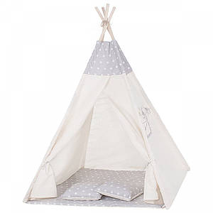 Дитячий намет (вігвам) Springos Tipi XXL TIP07 White/Grey Poland
