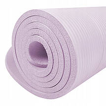Килимок (мат) для йоги та фітнесу Springos NBR 1 см YG0038 Purple Poland, фото 3