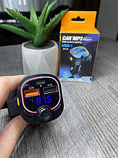 Трансмітер в авто C28 RGB LED 7color USB-C Bluetooth ФМ модулятор, фото 4