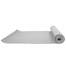 Килимок (мат) для йоги та фітнесу Springos PVC 4 мм YG0037 Grey Poland, фото 3