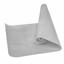 Килимок (мат) для йоги та фітнесу Springos PVC 4 мм YG0037 Grey Poland, фото 6