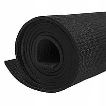 Килимок (мат) для йоги та фітнесу Springos PVC 4 мм YG0034 Black Poland, фото 3