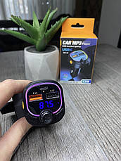 Трансмітер в авто C28 RGB LED 7color USB-C Bluetooth ФМ модулятор, фото 5