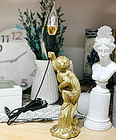 Настольная лампа золотая обезьяна 32 см