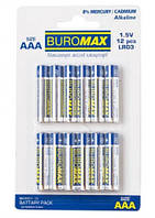 Батарейки щелочные Buromax LR06/AA ВМ 5900-12 (12уп) на планшете