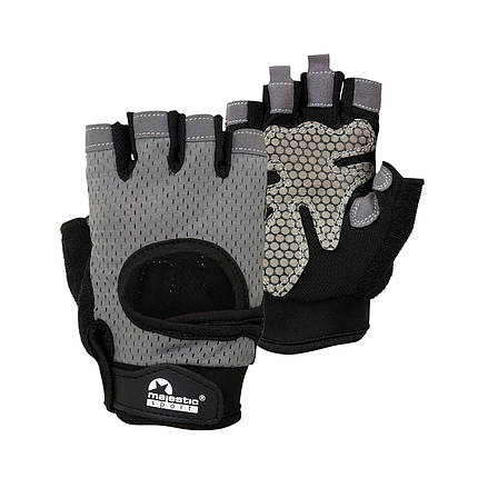 Рукавиці для фітнесу Majestic Sport M-SFG-G-S (S) Black/Grey Poland, фото 1