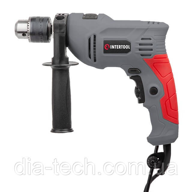 Дриль ударний 600 Вт, 0-3000 об / хв, 1.5-13мм, реверс INTERTOOL DT-0109