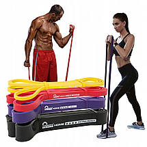 Гумові петлі для тренувань Majestic Sport Home Power Band набір 4 шт 2-39 кг M-HB-4217 Poland, фото 6